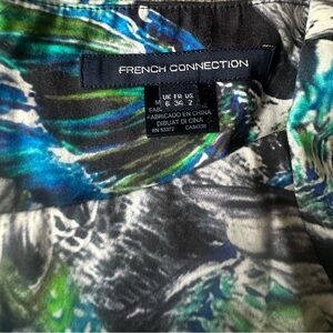French Connection Blue and Green Patterned dress